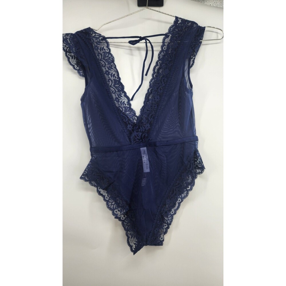 Adore Me Women's XS Medieval Blue Amanda Unlined Bodysuit NWT